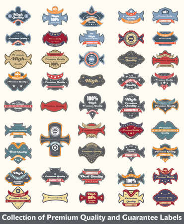 Premium quality and guarantee label collectionのイラスト素材