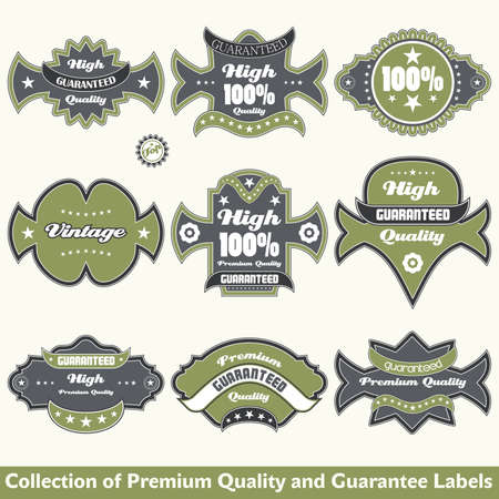 Premium quality and guarantee label collectionのイラスト素材