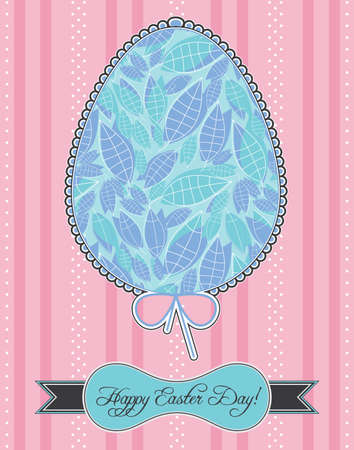 Easter egg with flowersのイラスト素材