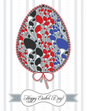 Easter egg with flowersのイラスト素材