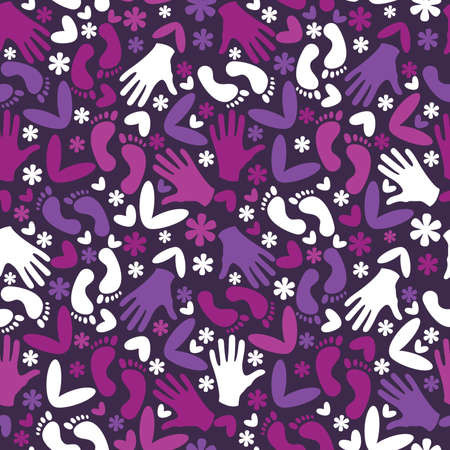 Decorative colorful seamless pattern with palm, hearts and flowersのイラスト素材