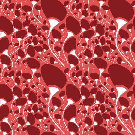 colorful leafs and flowers - seamless patternのイラスト素材