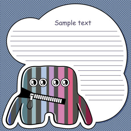 Cartoon monster with message cloudのイラスト素材