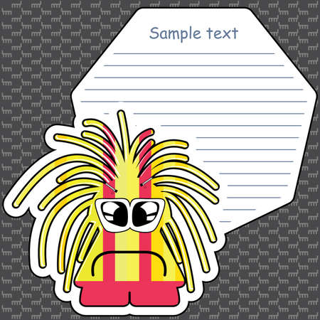 Cartoon monster with message cloudのイラスト素材