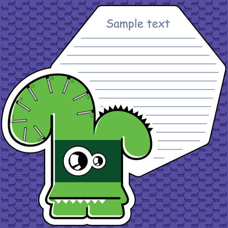 Cartoon monster with message cloudのイラスト素材