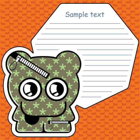 Cartoon monster with message cloudのイラスト素材
