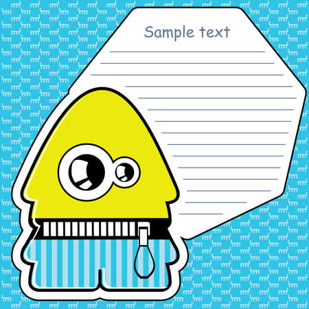 Cartoon monster with message cloudのイラスト素材