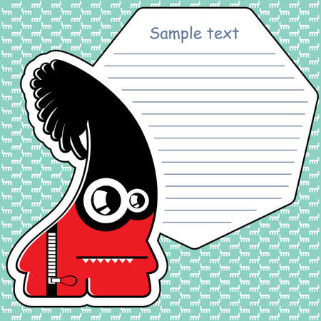 Cartoon monster with message cloudのイラスト素材