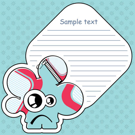 Cartoon monster with message cloudのイラスト素材