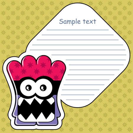 Cartoon monster with message cloudのイラスト素材