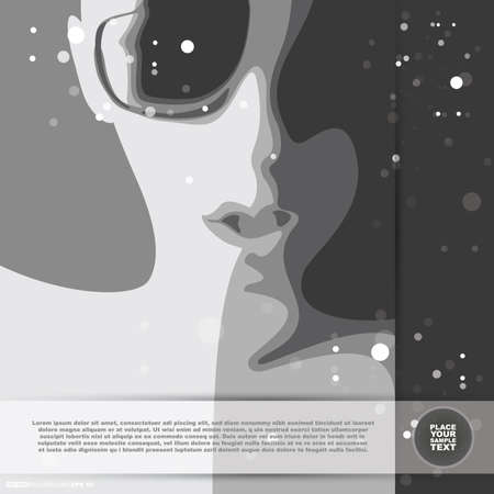 Abstract face with glassesのイラスト素材