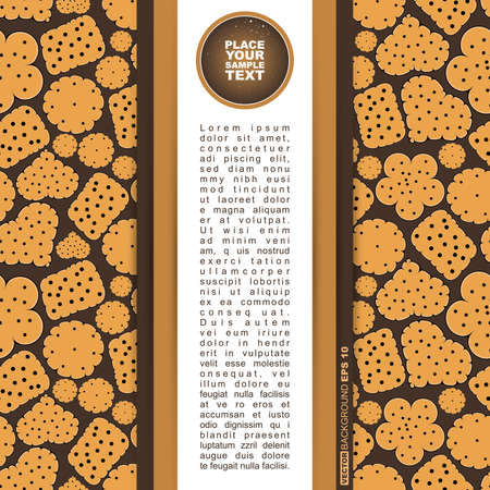 Card with sweet cookies on brownのイラスト素材