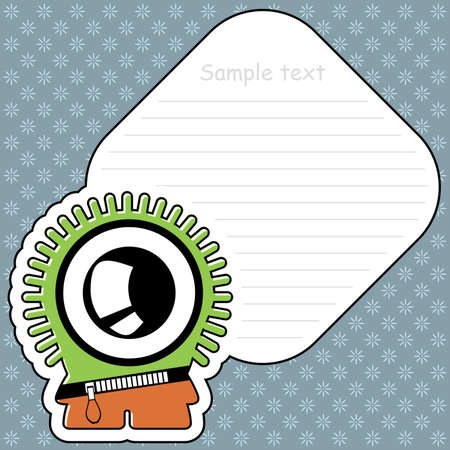 Cartoon monster with message cloudのイラスト素材