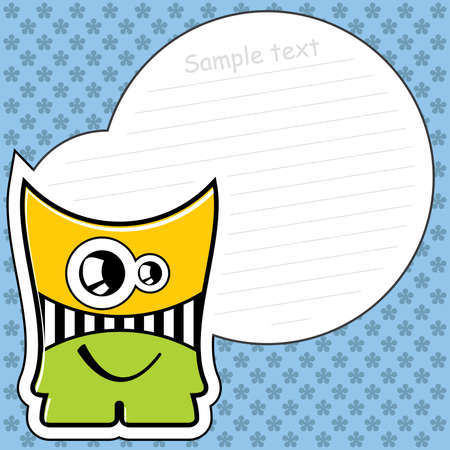 Cartoon monster with message cloudのイラスト素材