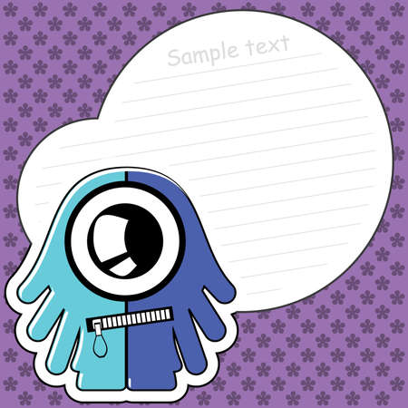 Cartoon monster with message cloudのイラスト素材