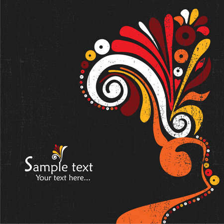 Vintage card design for greeting card, invitation, menu, cover on black backgroundのイラスト素材