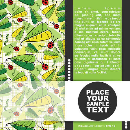Card with leafs and bugsのイラスト素材