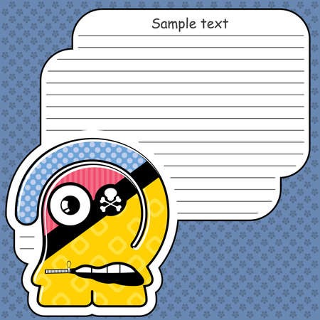 Cartoon monster with message cloudのイラスト素材