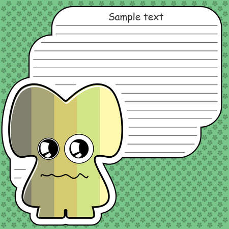 Cartoon monster with message cloudのイラスト素材