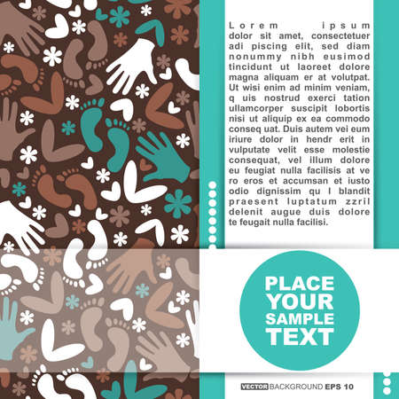 Card with palm, hearts and flowersのイラスト素材