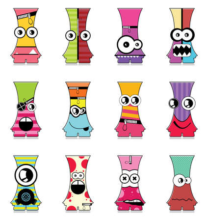 Set of twelve monstersのイラスト素材