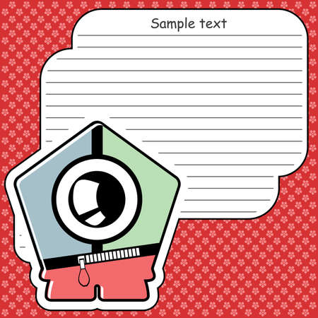 Cartoon monster with message cloudのイラスト素材