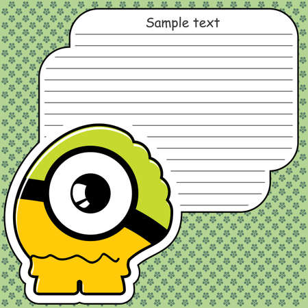 Cartoon monster with message cloudのイラスト素材