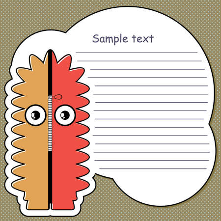 Cartoon monster with message cloudのイラスト素材
