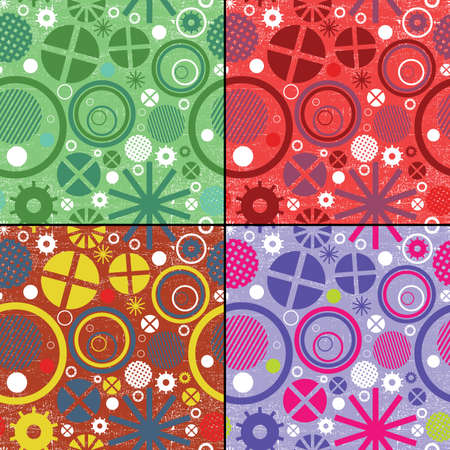 Set of four decorative seamlessのイラスト素材