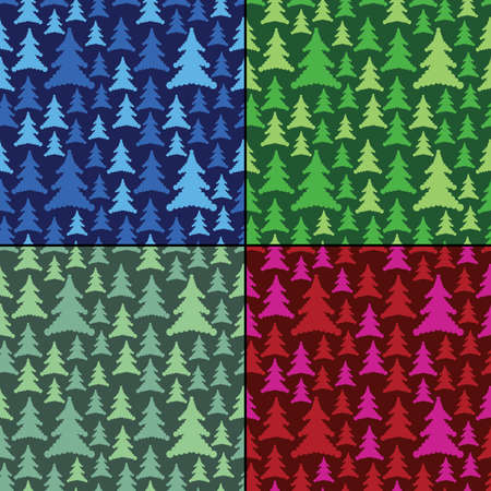 Set of four New Year seamless patternのイラスト素材