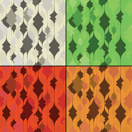 Set of four Colorful decorative elements - seamless patternのイラスト素材
