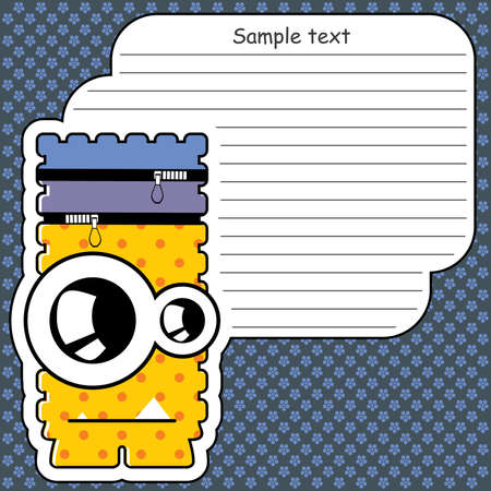 Cartoon monster with message cloudのイラスト素材