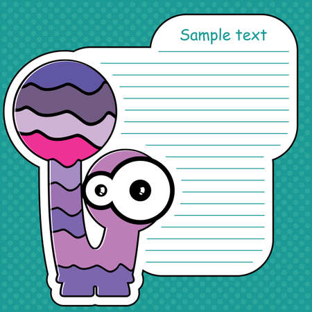 Cartoon monster with message cloudのイラスト素材