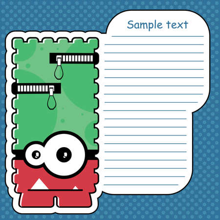 Cartoon monster with message cloudのイラスト素材
