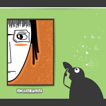 Character in museumのイラスト素材