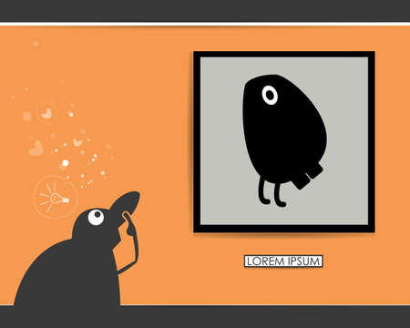 Character in museumのイラスト素材
