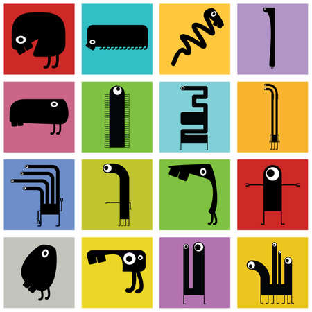 Set of monstersのイラスト素材