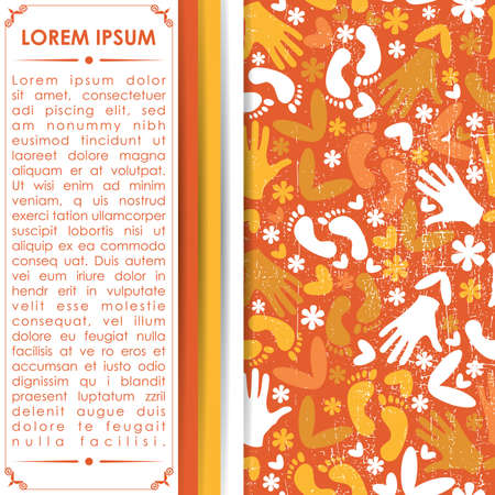 Card with palm, hearts and flowersのイラスト素材