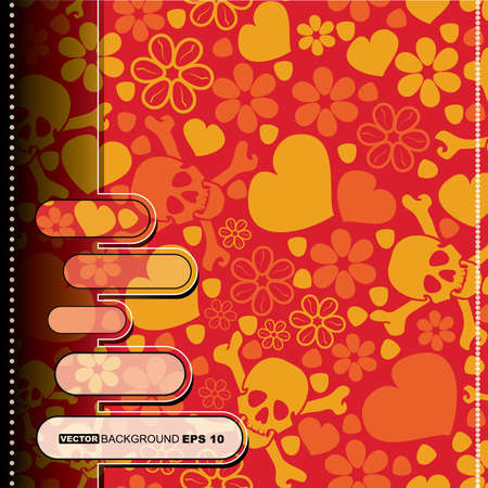 Card with skulls and heartsのイラスト素材