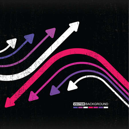 abstract colorful arrows on grunge backgroundのイラスト素材