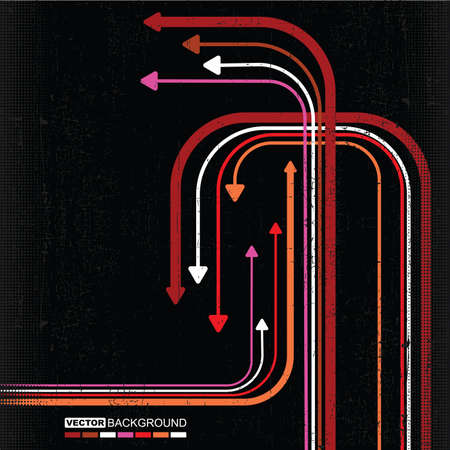 abstract colorful arrows on grunge backgroundのイラスト素材