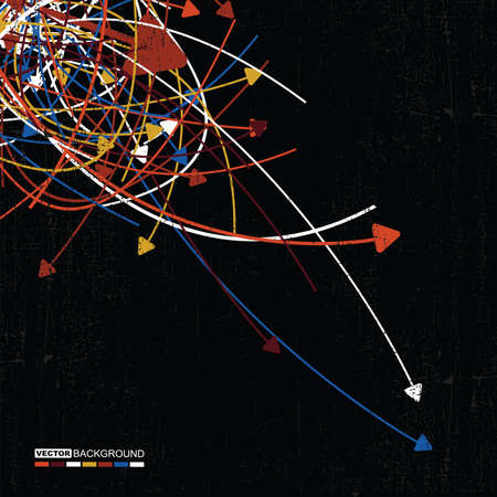 abstract colorful arrows on grunge backgroundのイラスト素材