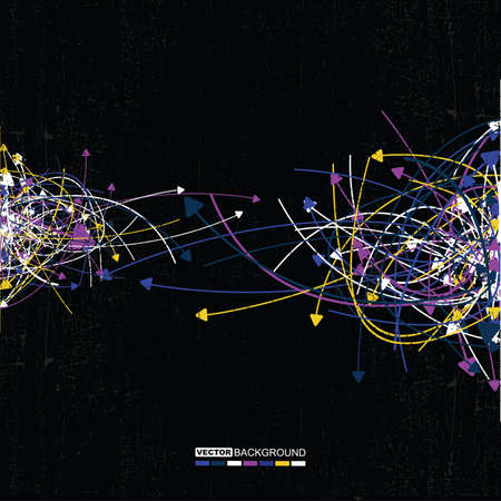 abstract colorful arrows on grunge backgroundのイラスト素材