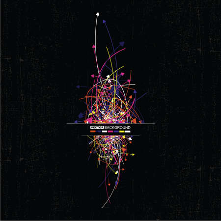 abstract colorful arrows on grunge backgroundのイラスト素材