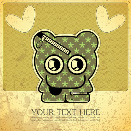 Monster on retro backgroundのイラスト素材