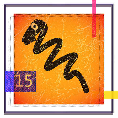 Monster on retro backgroundのイラスト素材