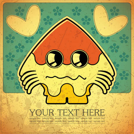 Monster on retro backgroundのイラスト素材