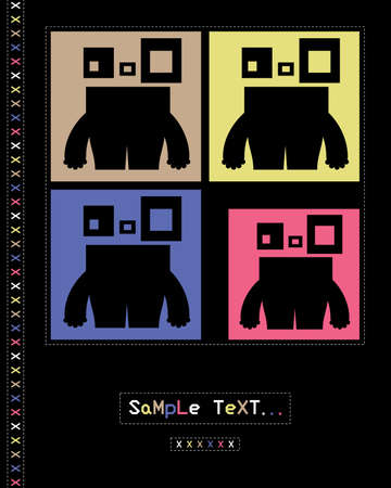 Card with monstersのイラスト素材