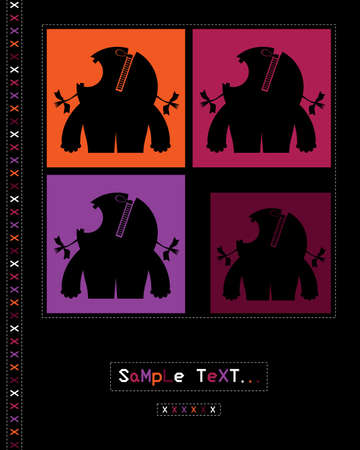 Card with monstersのイラスト素材