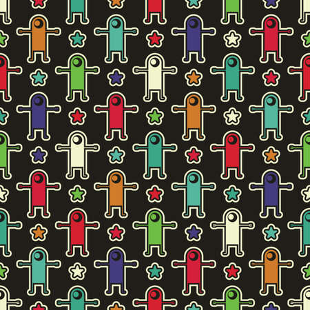 Monsters - seamless patternのイラスト素材